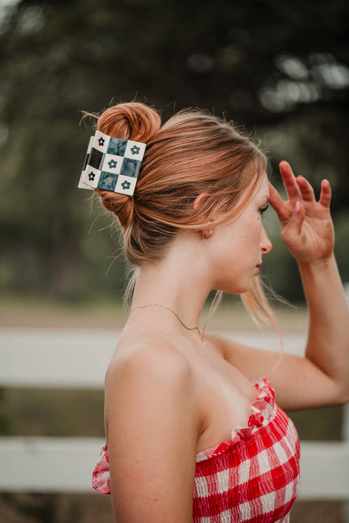 Daisy Patchwork Hair Claw