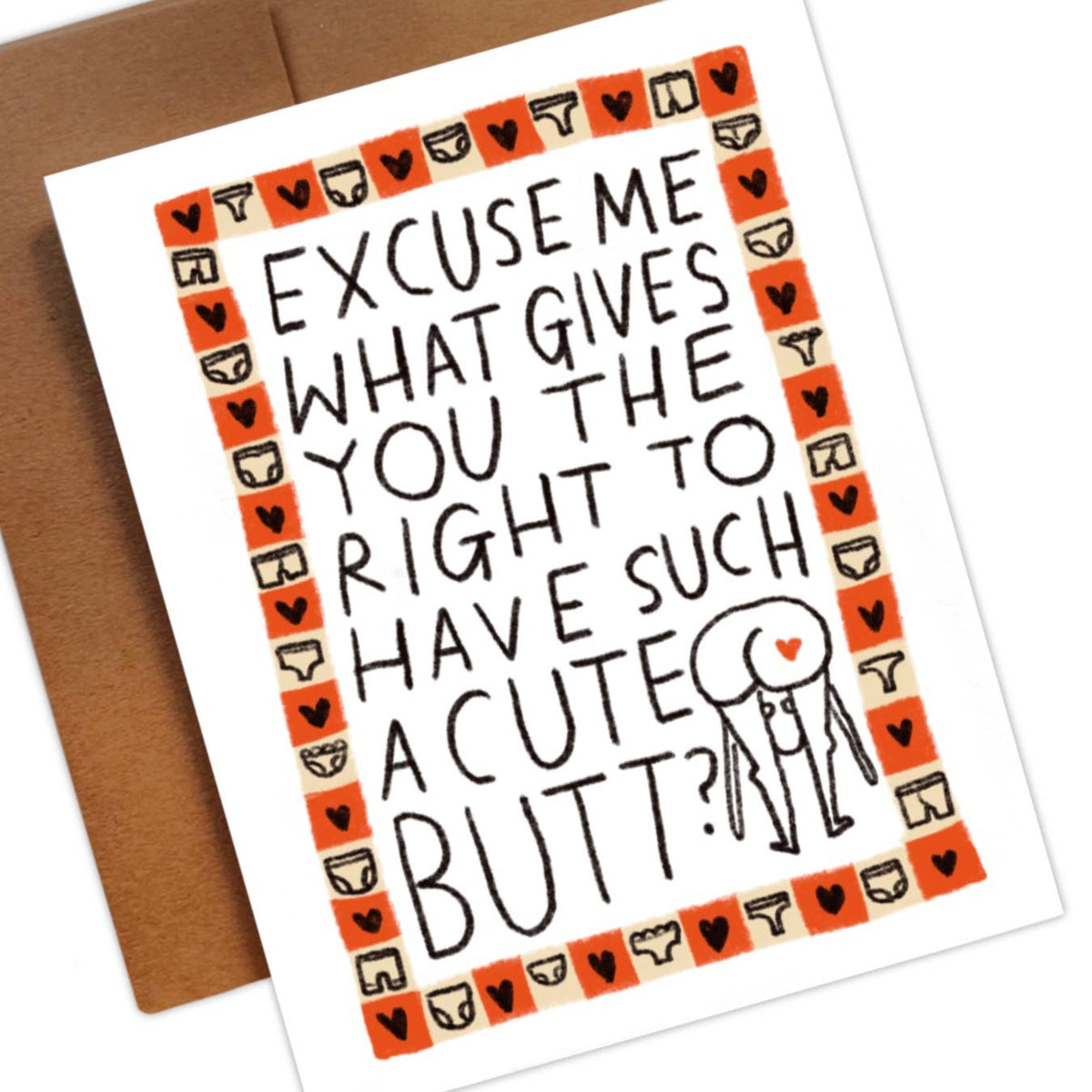 Cute Butt, Greeting Card