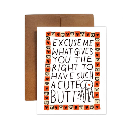 Cute Butt, Greeting Card