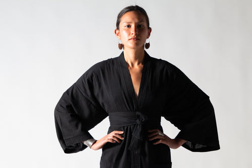 Gita Robe/ Wrap Dress, black