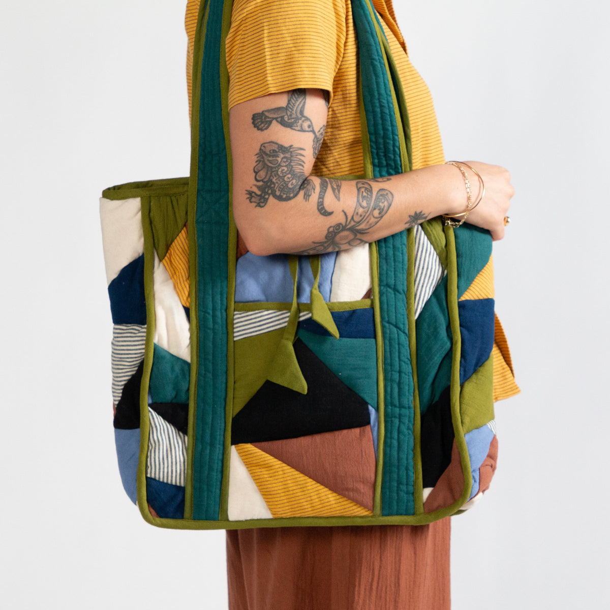 Patchwork Quilted Tote Bag