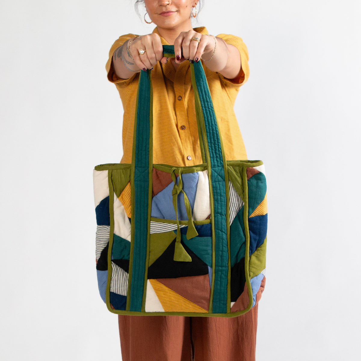 Patchwork Quilted Tote Bag