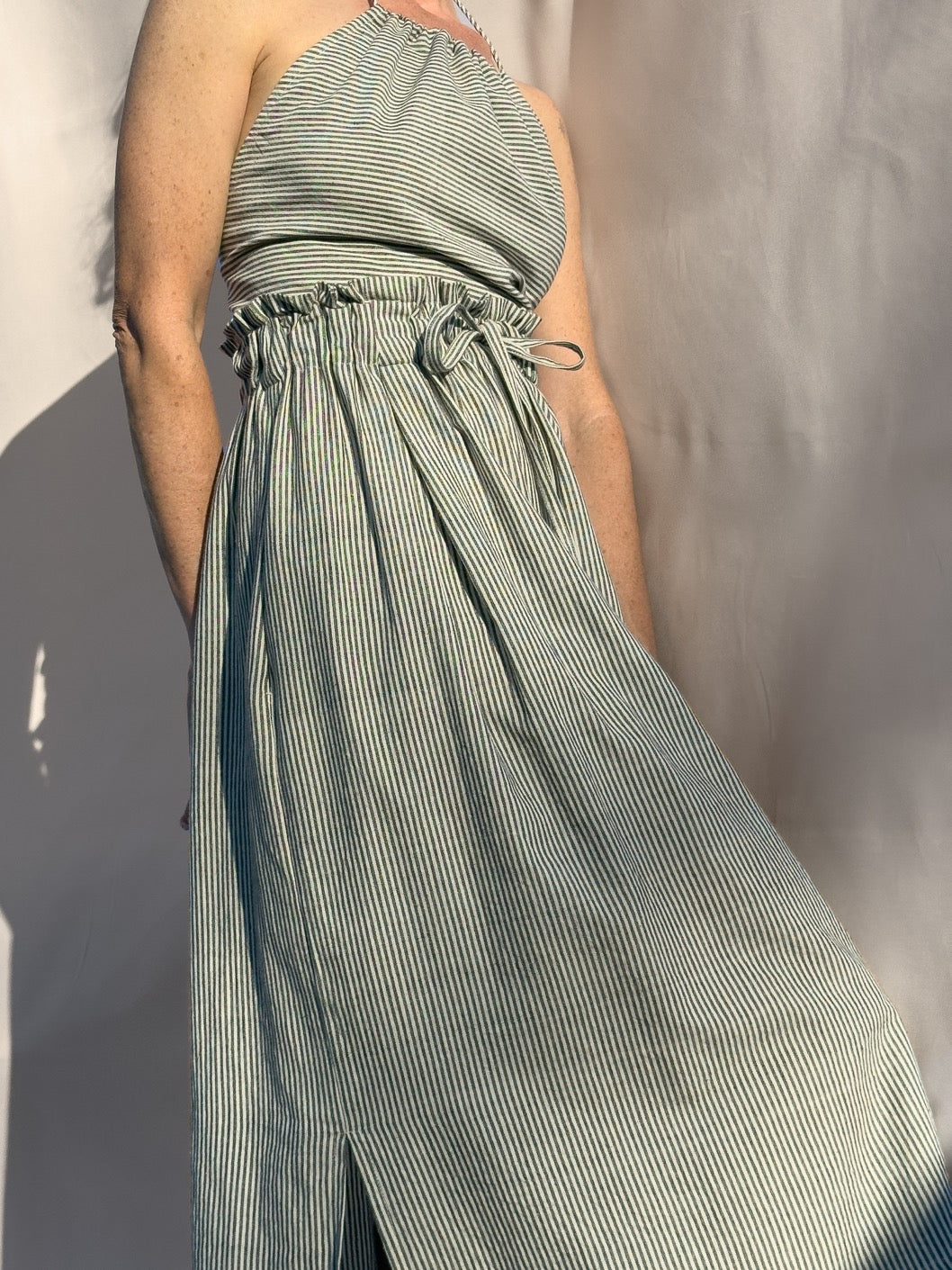 Padmasana Skirt/Dress, black & white pinstripes