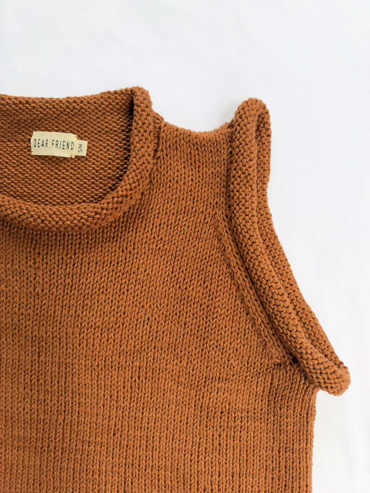 Sleeveless Bidya Sweater, rust *botanical dye