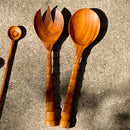 handcrafted salad serving set