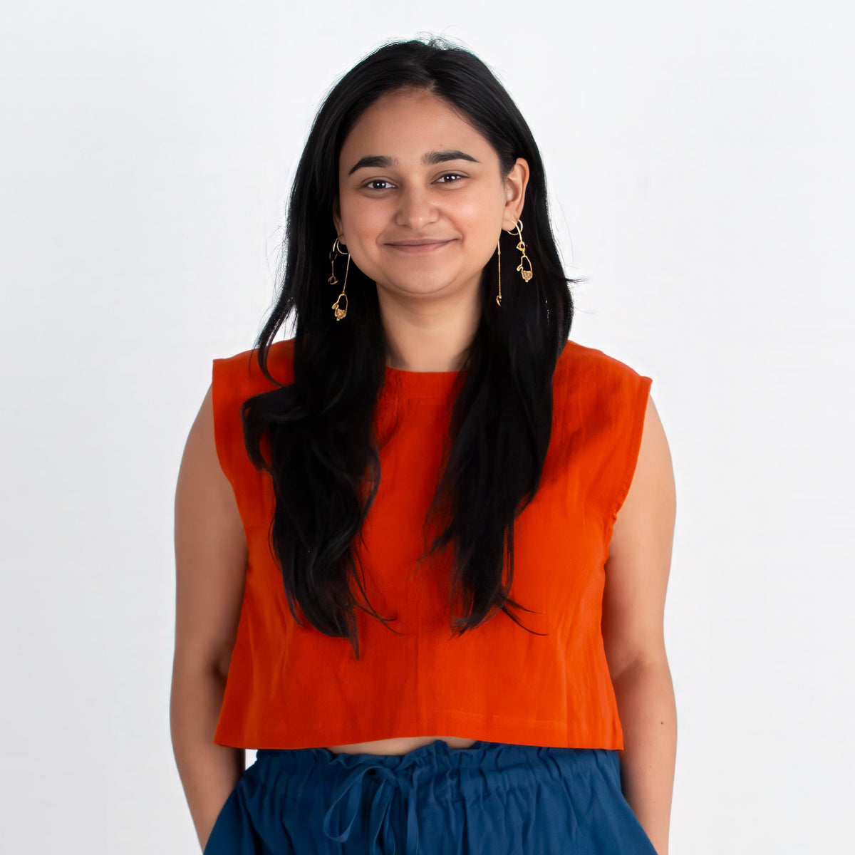 Aarti Reversible Top/Vest, red orange double dye