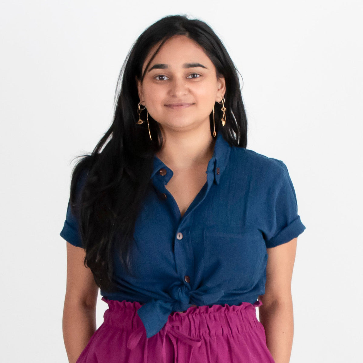 Krishna Button-Up Top, indigo *botanical dye