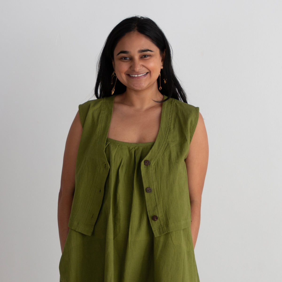 Aarti Reversible Top/Vest, matcha green