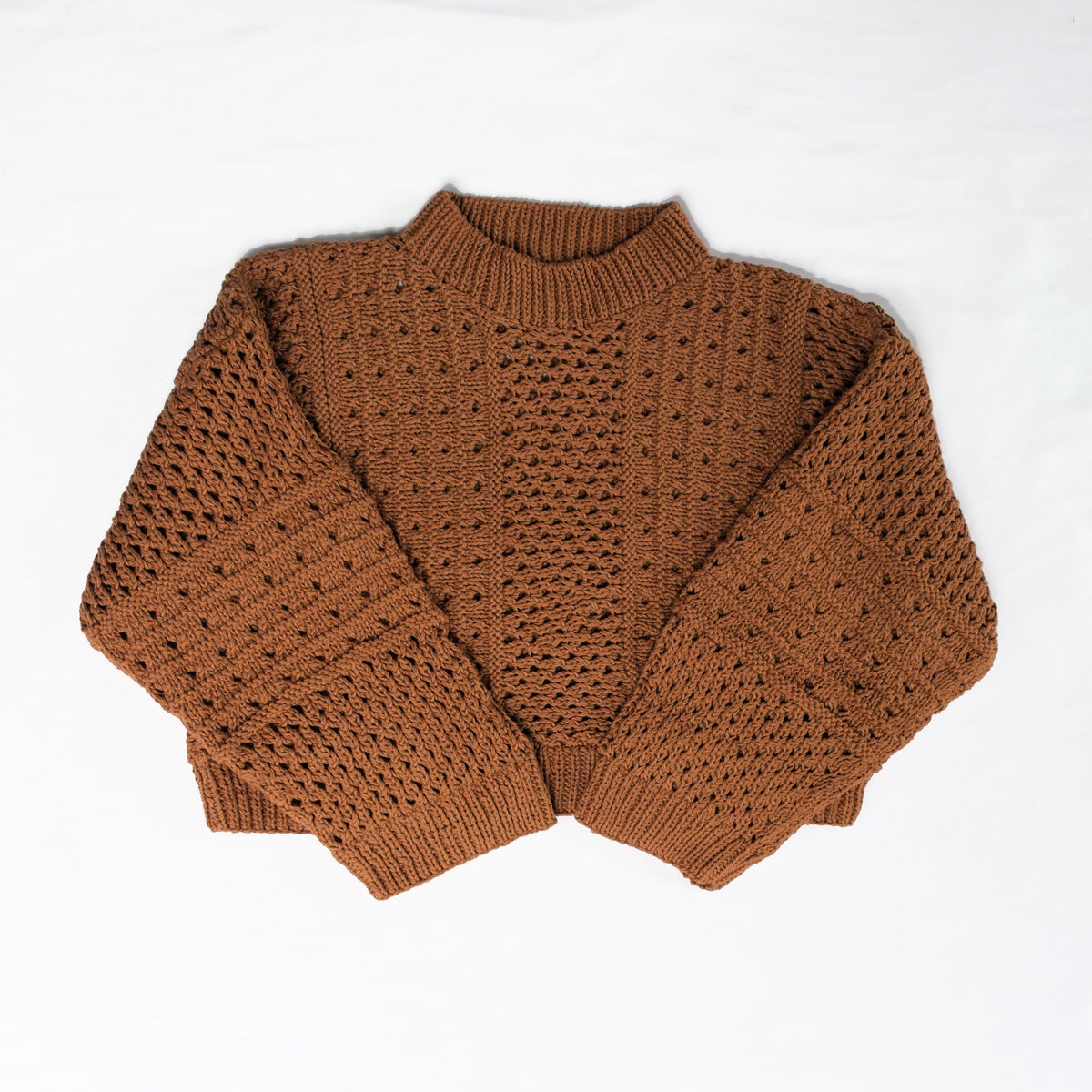 Hand Knit Anita Sweater, rust *botanical dye