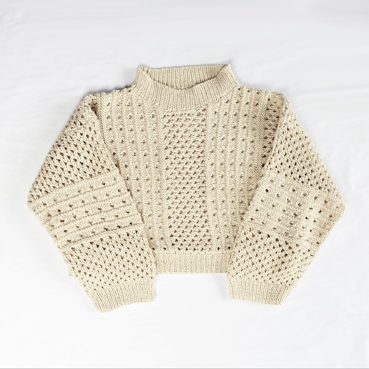 Hand Knit Anita Sweater, cream