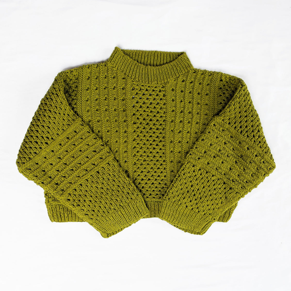 Hand Knit Anita Sweater, matcha green