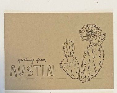 Austin Cactus Postcard