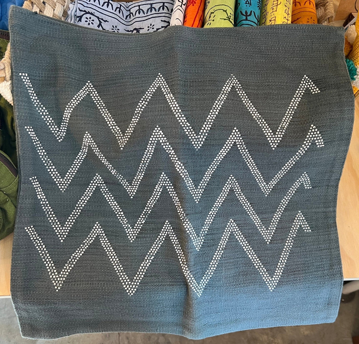 Beaded Laos Pillowcase, Chevron