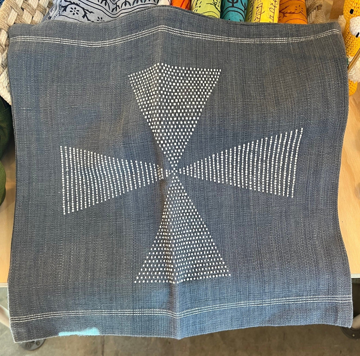 Beaded Laos Pillowcase, Cross
