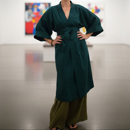Gita Robe/ Wrap Dress, teal *double dye