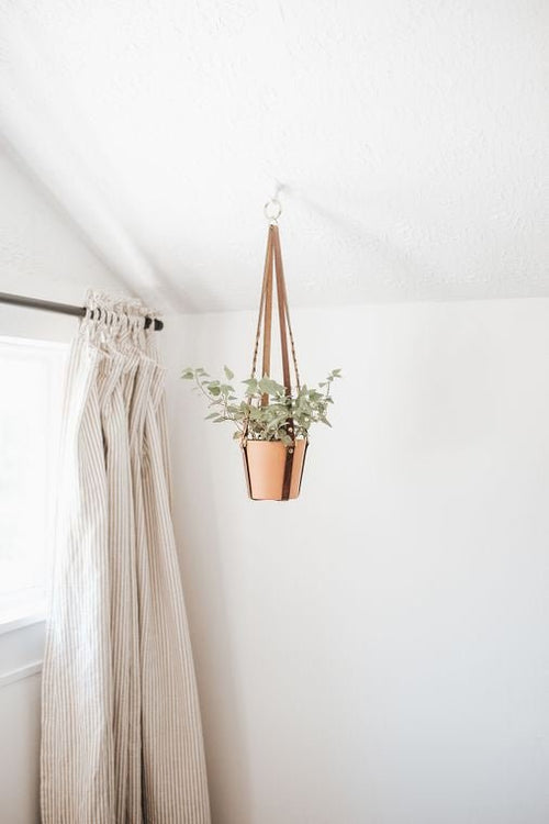 Braided Leather Plant Sling - Small World Goods