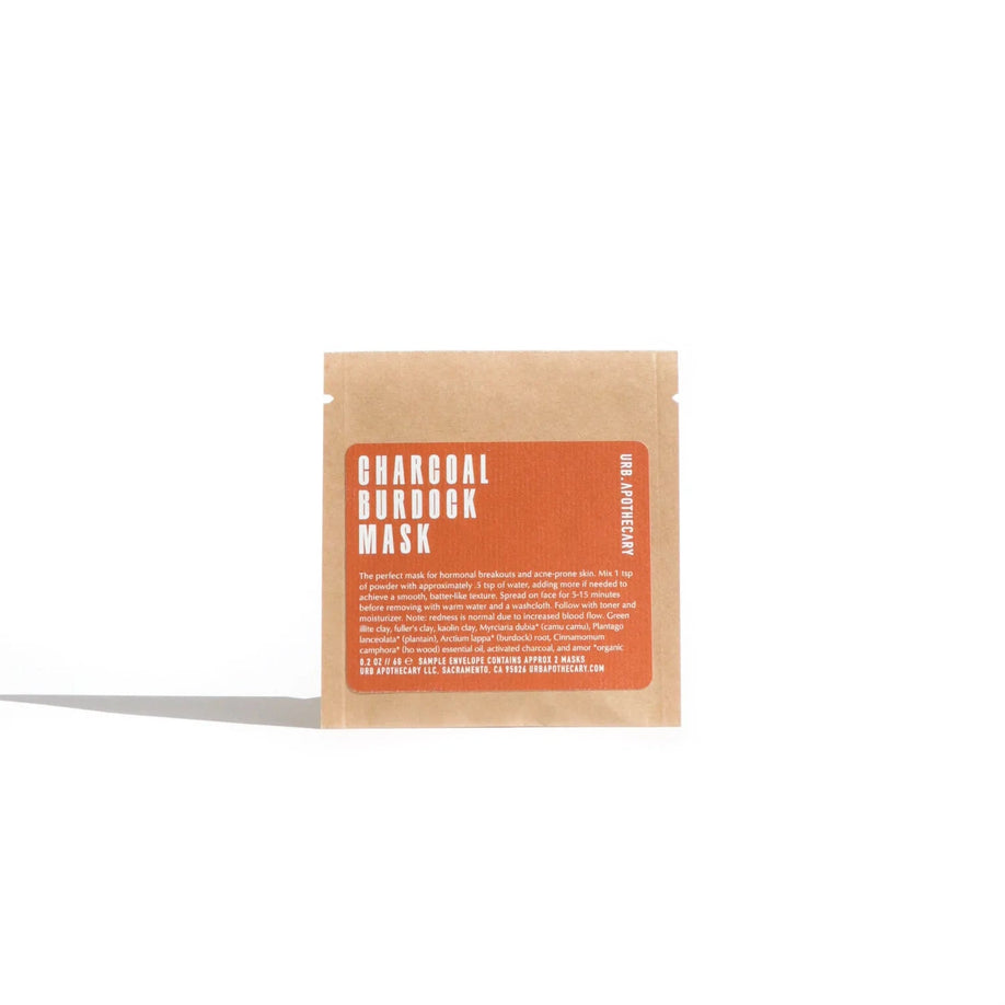 Charcoal Burdock Mask, travel envelope