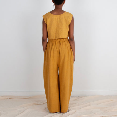 Rabina Trousers, mustard pinstripes