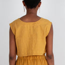Aarti Reversible Top/Vest, mustard yellow pin stripes
