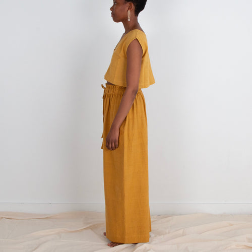 Rabina Trousers, mustard pinstripes