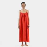 Anu Maxi Dress, red orange double dye