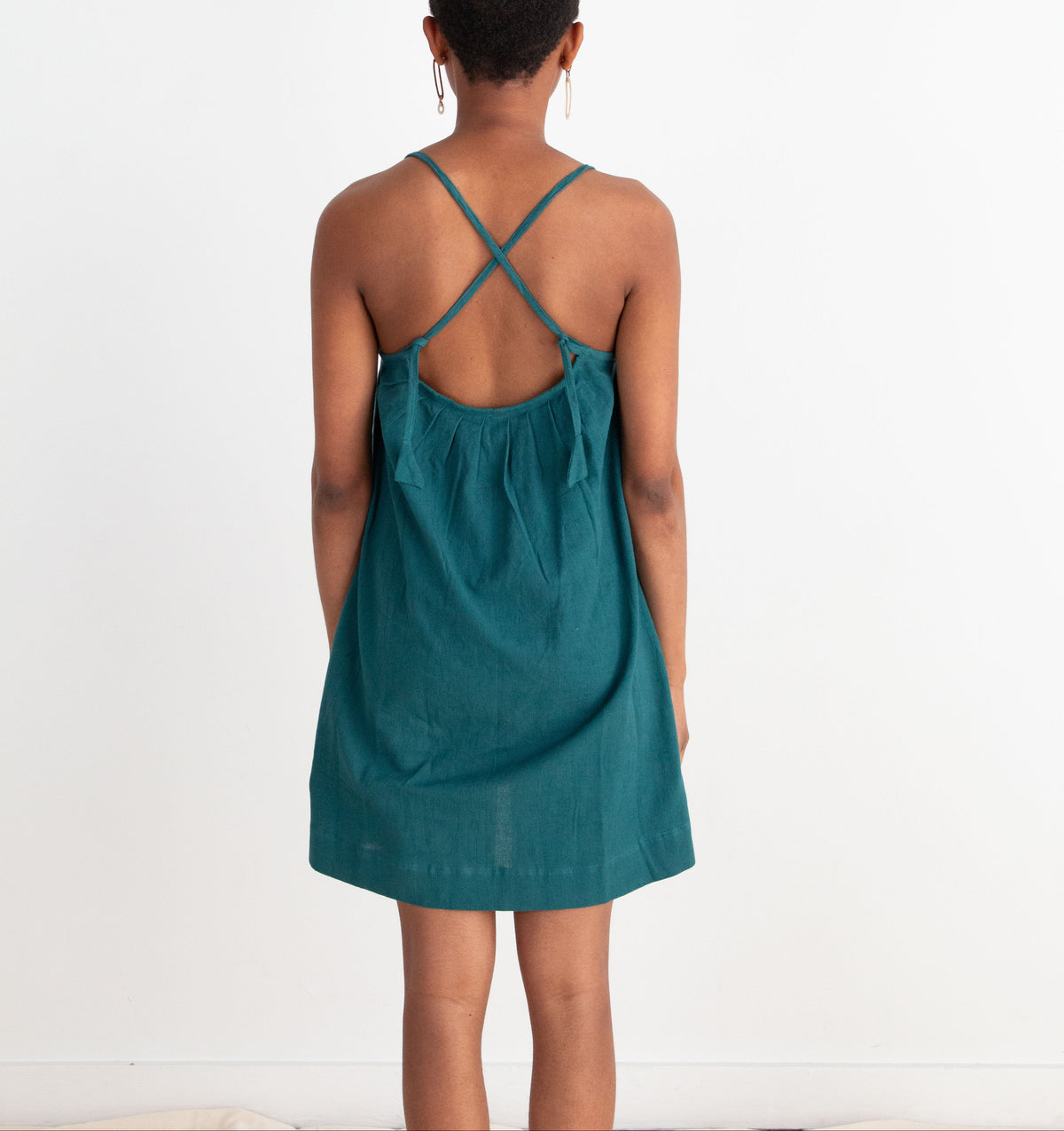 Anu Mini Dress, teal double dye