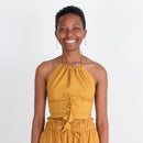 Patan Top, mustard pinstripe