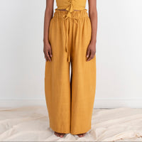 Rabina Trousers, mustard pinstripes