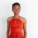 Patan Top, red orange double dye