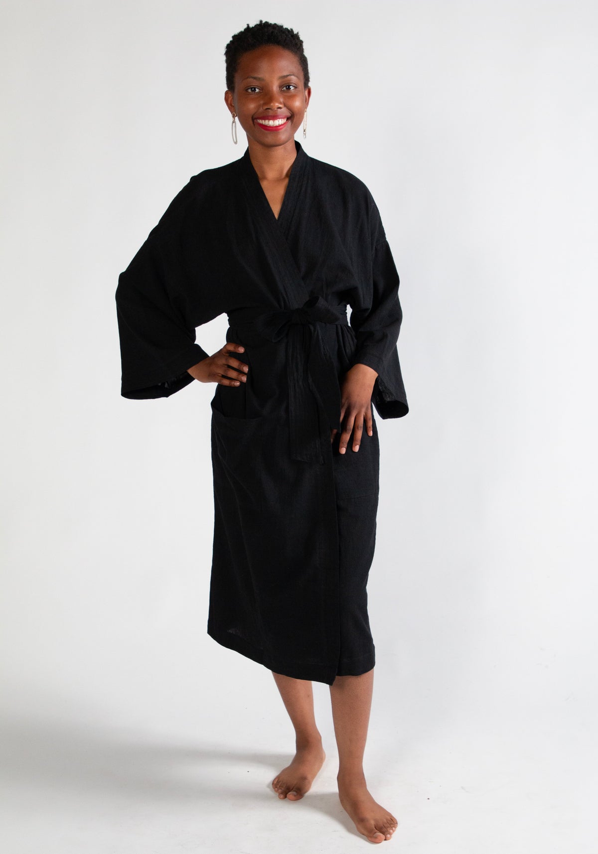 Gita Robe/ Wrap Dress, black