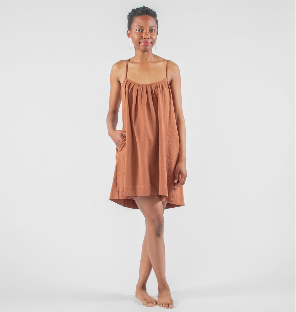 Anu Mini Dress, rust *botanical dye