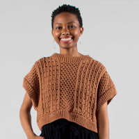 Anita Sleeveless Sweater, rust *botanical dye