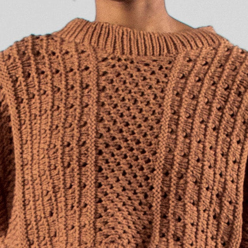 Hand Knit Anita Sweater, rust *botanical dye