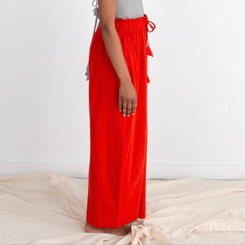 Rabina Trousers, red orange double dye
