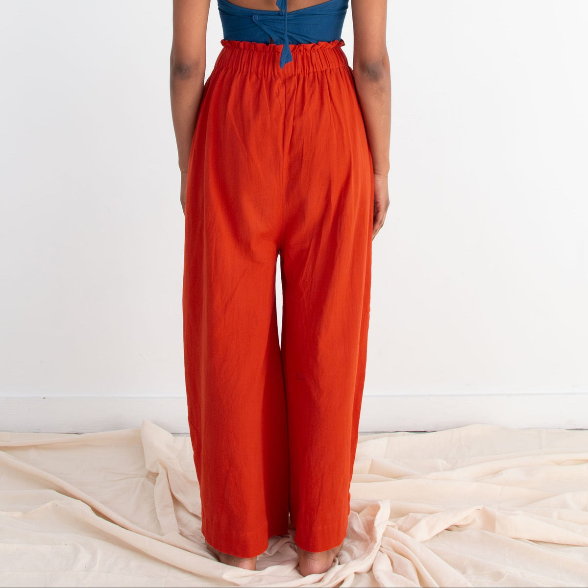Rabina Trousers, red orange double dye