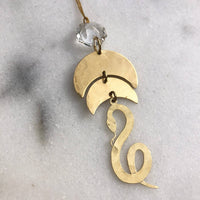 Hammered Brass Snake Ornament