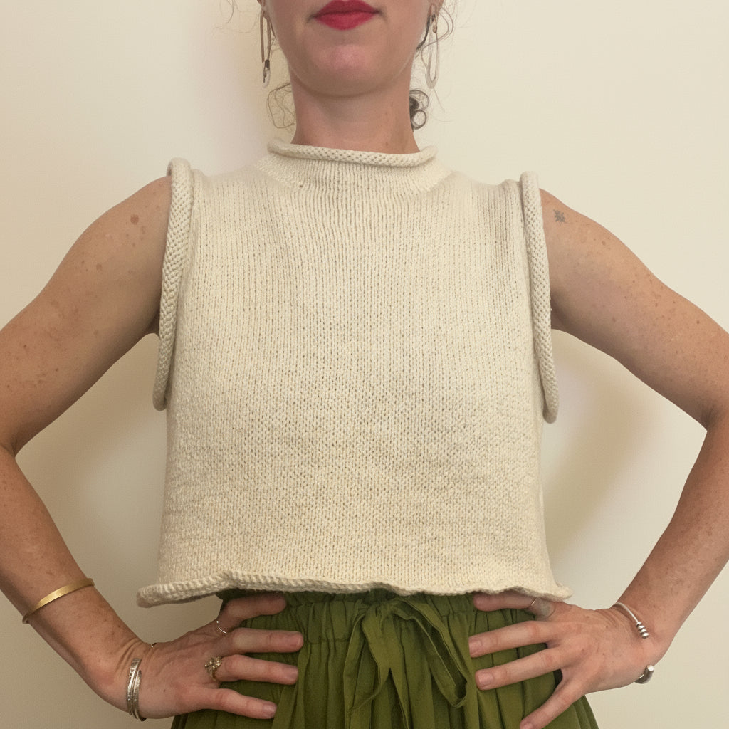 Bidya Sleeveless Sweater, natural cream
