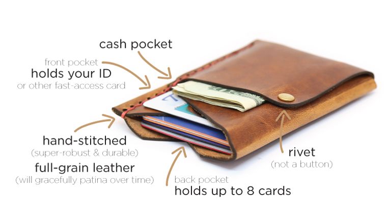 Handcrafted Leather Wallet, Various Colors