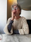 Hand Knit Anita Sweater, cream