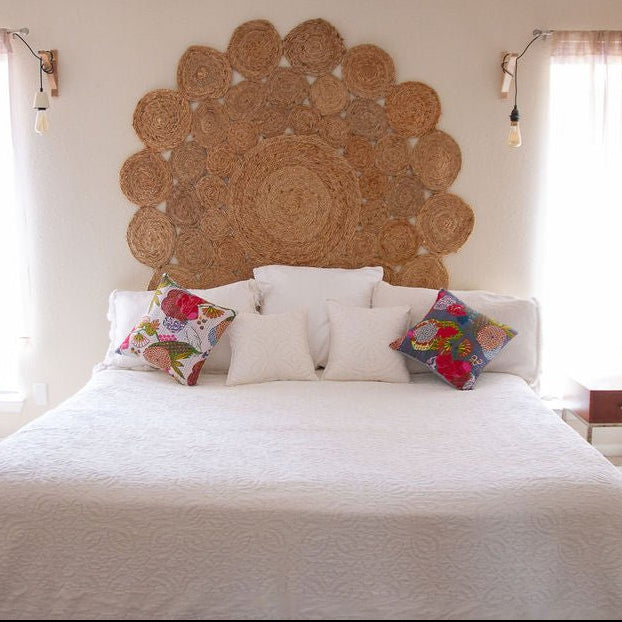 Handmade White Applique Coverlet