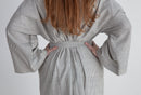 Gita Robe/ Wrap Dress, black & white pinstripes