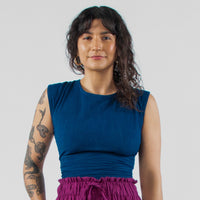 Simran Reversible Wrap Top, indigo *botanical dye