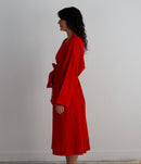 Gita Robe/ Wrap Dress, red orange *double dye