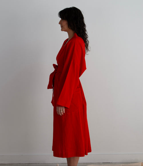 Gita Robe/ Wrap Dress, red orange *double dye
