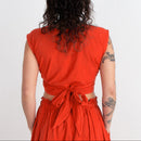 Simran Reversible Wrap Top, red orange double dye
