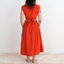 Padmasana Skirt/Dress, red orange double dye
