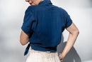 Krishna Button-Up Top, indigo *botanical dye