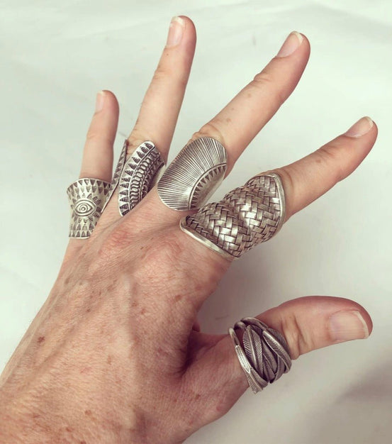 Large Woven Silver Ring