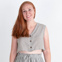 Aarti Reversible Top/Vest, black & white pinstripes