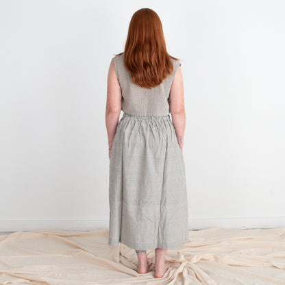 Padmasana Skirt/Dress, black & white pinstripes